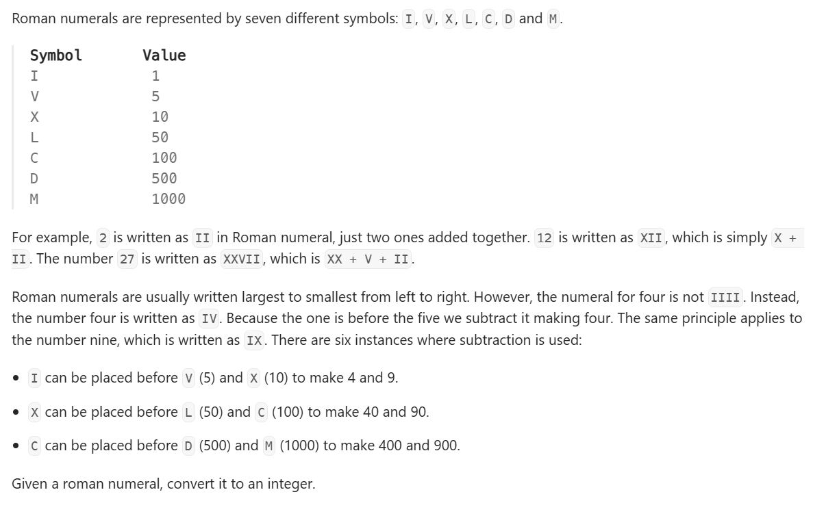 Leetcode 13. Roman To Integer